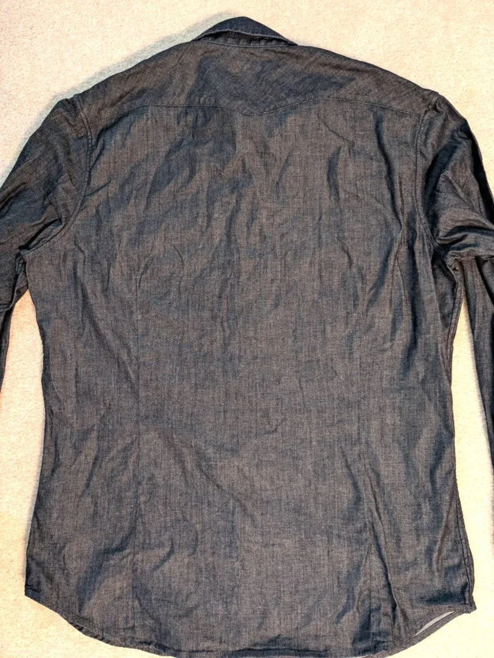 Banana Republic Denim Long Sleeve Snap button shirt Mens Large Slim Fit